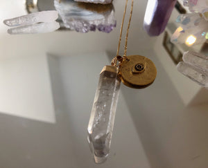 Bergkristall "Sól" 3, Silber vergoldet - Innerwisdom-Shop, Tanja Brock 